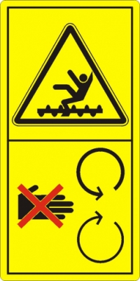 Achtung rotierende Spindel! Verletzungsgefahr!