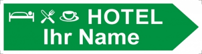 Ankündigungstafel Hotel