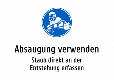 Absaugung verwenden - Staub direkt an der Entstehung erfassen