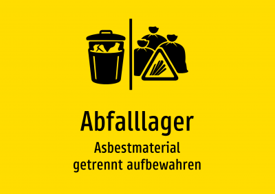 Abfalllager - Asbestmaterial getrennt aufbewahren