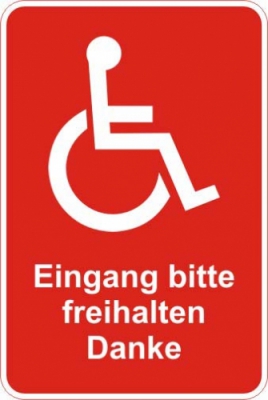 Eingang frei halten Rollstuhl rot