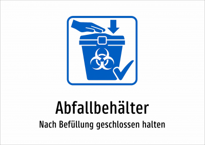 Abfallbehälter - Nach Befüllung geschlossen halten