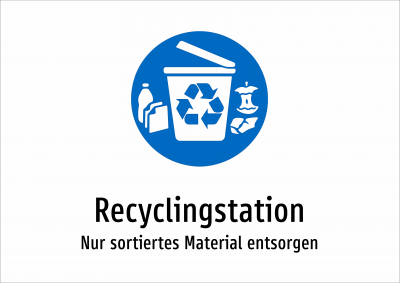 Recyclingstation - Nur sortiertes Material entsorgen