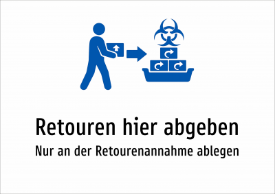 Retouren hier abgeben - Nur an der Retourenannahme ablegen