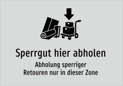 Sperrgut hier abholen - Abholung sperriger Retouren nur in dieser Zone
