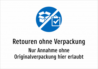 Retouren ohne Verpackung - Nur Annahme ohne Originalverpackung hier erlaubt