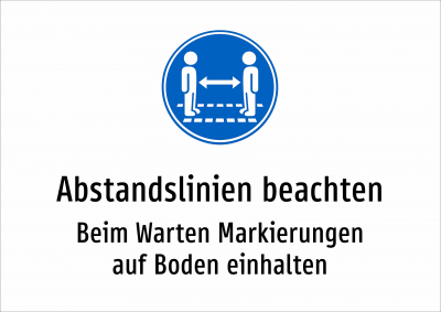 Abstandslinien beachten - Beim Warten Markierungen auf Boden einhalten