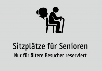 Sitzplätze für Senioren - Nur für ältere Besucher reserviert