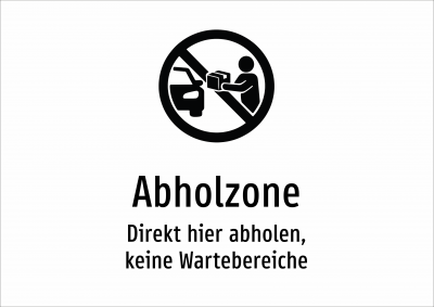 Abholzone - Direkt hier abholen, keine Wartebereiche