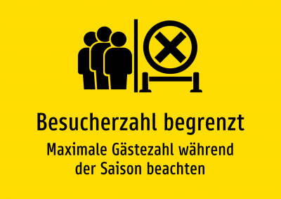 Besucherzahl begrenzt - Maximale Gästezahl während der Saison beachten