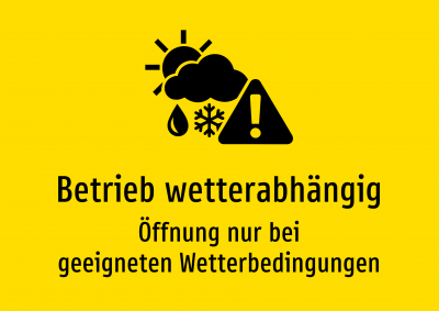 Betrieb wetterabhängig - Öffnung nur bei geeigneten Wetterbedingungen