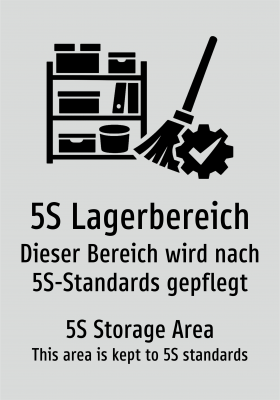 5S Lagerbereich - Dieser Bereich wird nach 5S-Standards gepflegt