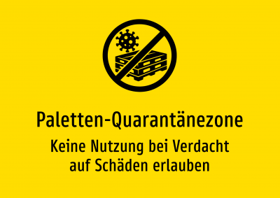 Paletten-Quarantänezone - Keine Nutzung bei Verdacht auf Schäden erlauben