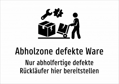 Abholzone defekte Ware - Nur abholfertige defekte Rückläufer hier bereitstellen