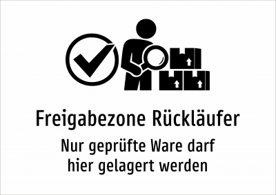 Freigabezone Rückläufer - Nur geprüfte Ware darf hier gelagert werden