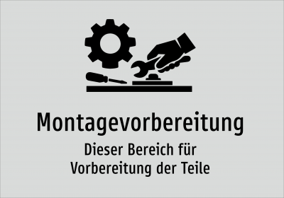 Montagevorbereitung - Dieser Bereich für Vorbereitung der Teile
