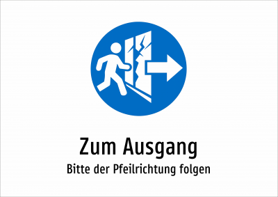 Zum Ausgang - Bitte der Pfeilrichtung folgen
