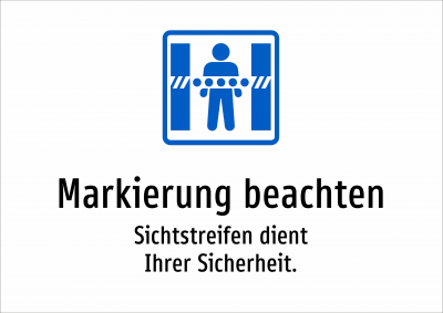 Markierung beachten - Sichtstreifen dient Ihrer Sicherheit.