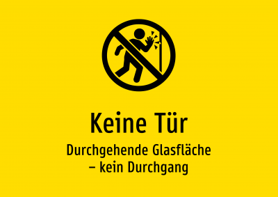 Keine Tür - Durchgehende Glasfläche – kein Durchgang