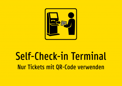Self-Check-in Terminal - Nur Tickets mit QR-Code verwenden