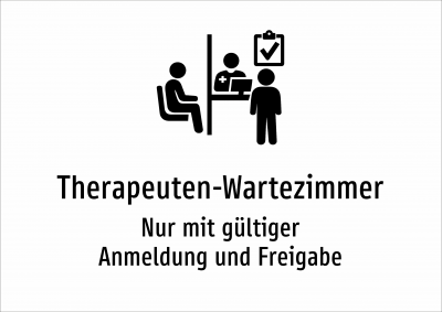 Therapeuten-Wartezimmer - Nur mit gültiger Anmeldung und Freigabe
