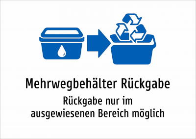 Mehrwegbehälter Rückgabe - Rückgabe nur im ausgewiesenen Bereich möglich