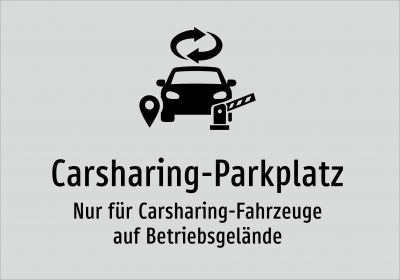 Carsharing-Parkplatz - Nur für Carsharing-Fahrzeuge auf Betriebsgelände