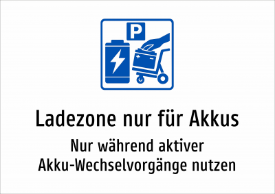 Ladezone nur für Akkus - Nur während aktiver Akku-Wechselvorgänge nutzen