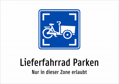 Lieferfahrrad Parken - Nur in dieser Zone erlaubt