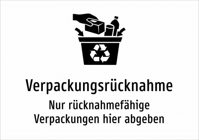 Verpackungsrücknahme - Nur rücknahmefähige Verpackungen hier abgeben