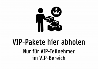 VIP-Pakete hier abholen - Nur für VIP-Teilnehmer im VIP-Bereich