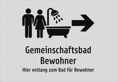 Gemeinschaftsbad Bewohner - Hier entlang zum Bad für Bewohner