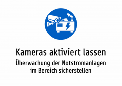 Kameras aktiviert lassen - Überwachung der Notstromanlagen im Bereich sicherstellen