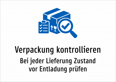 Verpackung kontrollieren - Bei jeder Lieferung Zustand vor Entladung prüfen