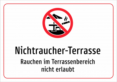 Nichtraucher-Terrasse - Rauchen im Terrassenbereich nicht erlaubt