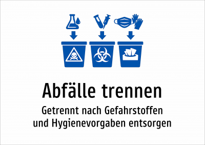 Abfälle trennen - Getrennt nach Gefahrstoffen und Hygienevorgaben entsorgen