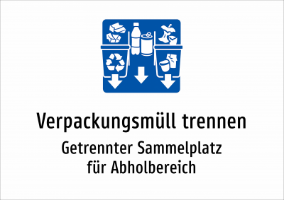Verpackungsmüll trennen - Getrennter Sammelplatz für Abholbereich