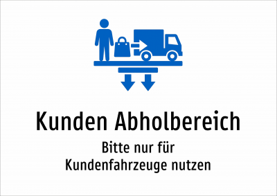Kunden Abholbereich - Bitte nur für Kundenfahrzeuge nutzen