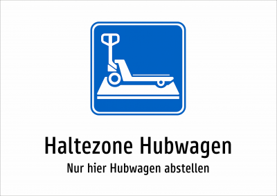 Haltezone Hubwagen - Nur hier Hubwagen abstellen