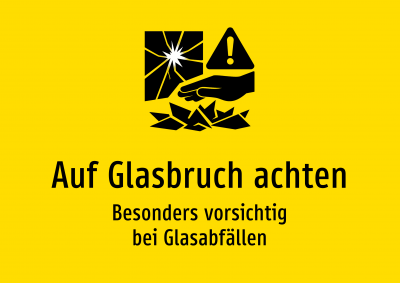 Auf Glasbruch achten - Besonders vorsichtig bei Glasabfällen