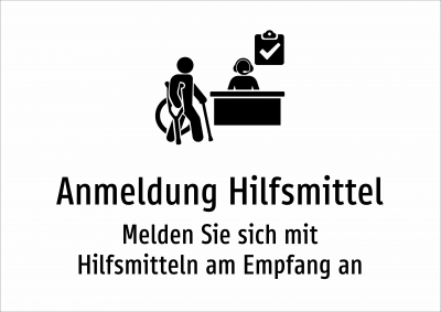 Anmeldung Hilfsmittel - Melden Sie sich mit Hilfsmitteln am Empfang an