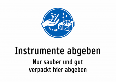 Instrumente abgeben - Nur sauber und gut verpackt hier abgeben