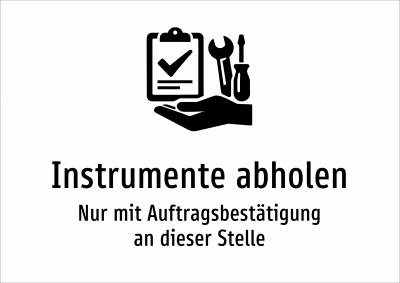 Instrumente abholen - Nur mit Auftragsbestätigung an dieser Stelle