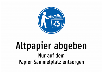 Altpapier abgeben - Nur auf dem Papier-Sammelplatz entsorgen