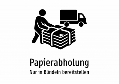Papierabholung - Nur in Bündeln bereitstellen