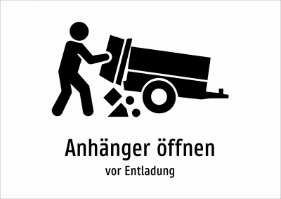 Anhänger öffnen - vor Entladung