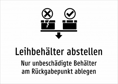 Leihbehälter abstellen - Nur unbeschädigte Behälter am Rückgabepunkt ablegen