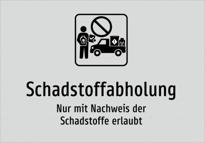 Schadstoffabholung - Nur mit Nachweis der Schadstoffe erlaubt