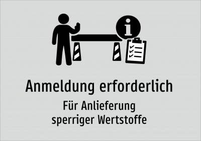 Anmeldung erforderlich - Für Anlieferung sperriger Wertstoffe