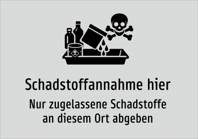 Schadstoffannahme hier - Nur zugelassene Schadstoffe an diesem Ort abgeben